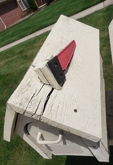 Mailbox condition before repair or replacement